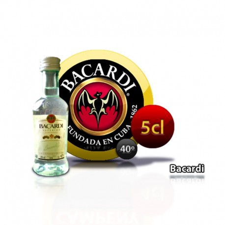Botella miniatura ron Bacardi