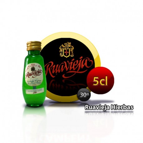 Botella en miniatura licor Ruavieja Hierbas