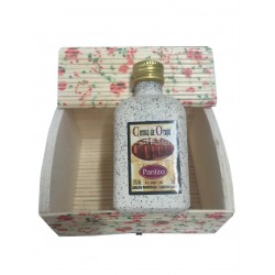 Baúl de flores con licor de orujo mini