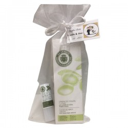 Set empresa de cosmética con crema de manos y protector labial