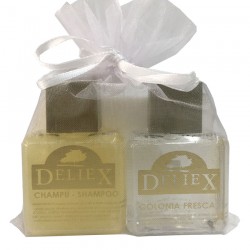 Set de colonia y champú marca Deliex para hoteles