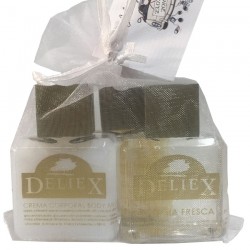 Crema bodymilk, sales de baño y colonia Deliex para regalar