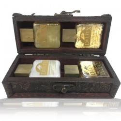 Baúl alargado con relieve, acondicionador, champú, gel y sales de baño