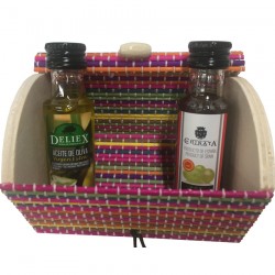 Aceite de oliva y vinagre con baúl