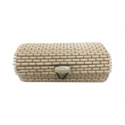 Baúl mimbre ovalado beige para empresa