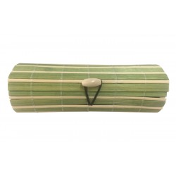 Baúl de madera mimbre beige-verde largo empresa