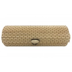 Baúl de madera mimbre alargado para regalar