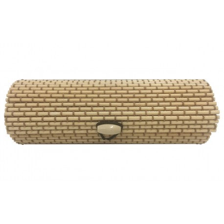 Baúl de madera mimbre alargado para regalar