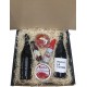 Estuche grande con vinos habla, cremosito, vinagre, aceite y crema jamón para empresa
