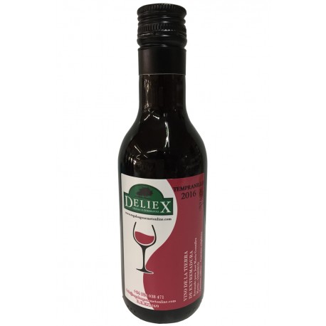 Vino Deliex miniatura 18,7 cl de Extremadura 100% para empresa