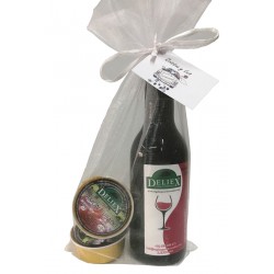 Pack empresa miniatura Vino Extremeño con dos monodosis de paté para eventos