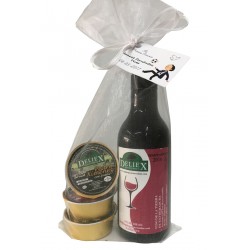Lote para empresa con Vino Deliex y tres monodosis de paté para celebraciones
