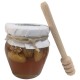Tarro de miel con almendras y palito catador para empresas
