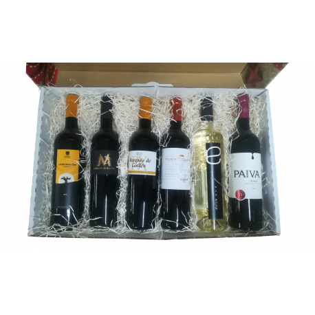 Cesta regalo empresa con 6 botellas de vino