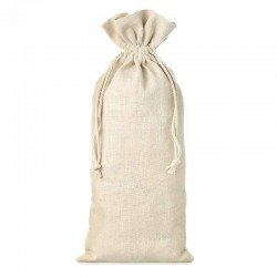 Saco beige de lino de 13 x 27 cm