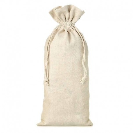 Saco beige de lino de 13 x 27 cm