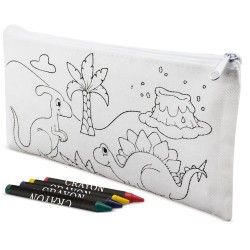 Estuche con ceras dinosaurios