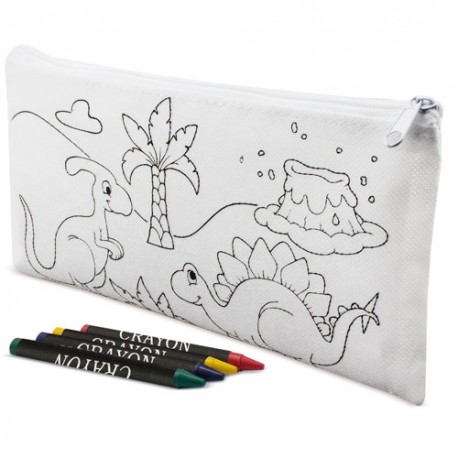 Estuche con ceras dinosaurios