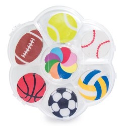 Gomas de borrar deportivas en cajita para regalar