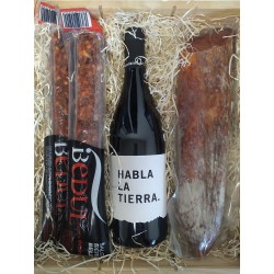 Regalo lote de vino y embutidos Extremeños