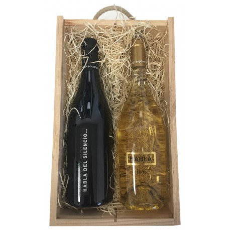 Caja madera con vinos Habla