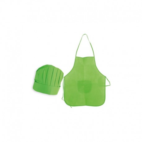 Delantal y Gorro de cocinero para regalos cumpleaños (Verde)