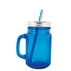 Jarra de cristal con tapa metálica y sorbete