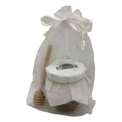 Tarro miel con nueces y palito catador para empresas