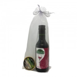 Miniatura vino Deliex con una monodosis de paté para empresa