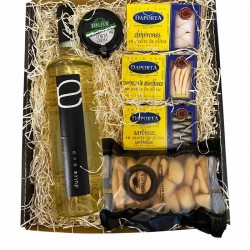 Estuche vino blanco semidulce Dulce Eva gourmet y productos del mar.