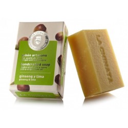 Pastilla de Jabón Artesano Energizante Ginseng Lima con Aceite de Oliva Ecológico