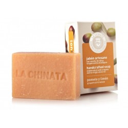 Pastilla de Jabón Artesano Tonificante con Aceite de Oliva Ecológico 'Pomelo Limón' de La Chinata