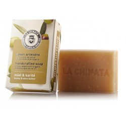 Pastilla de Jabón natural Hidratante con Aceite de Oliva Ecológico 'Miel Karité' de La Chinata