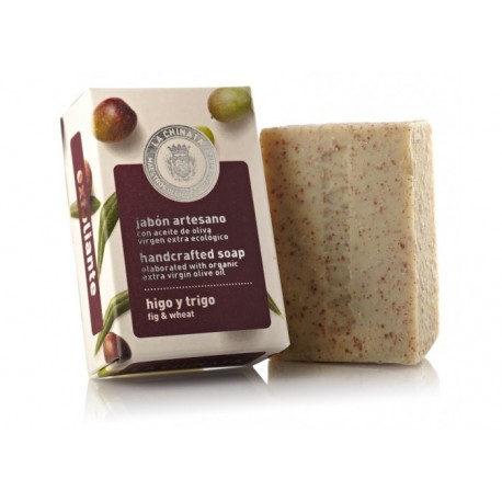 Pastilla de Jabón natural Exfoliante con Aceite de Oliva Ecológico 'Higo Trigo' de La Chinata