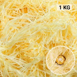 Virutas de papel para rellenar regalos 1 KG color amarillo