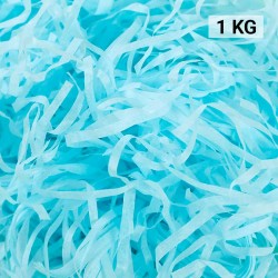 Virutas de papel para rellenar regalos 1 KG color azul