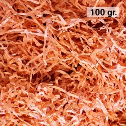 Virutas de papel para rellenar regalos 1 KG color naranja