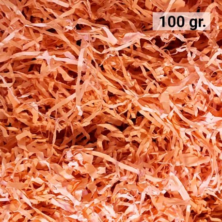 Virutas de papel para rellenar regalos 1 KG color naranja