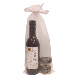 Vino con tarro de queso para regalos