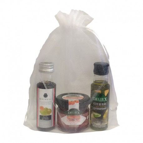 Detalles con mermelada Deliex, aceite y vinagre