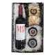 Económica Cesta con vino y pates para navidad.