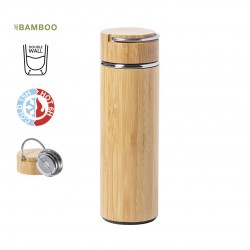 Termo acabado en bambú con infusor