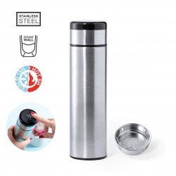 Termo con Infusor y Medidor de Temperatura Color Plata