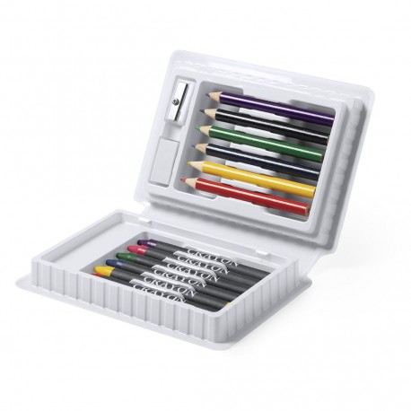Estuche blanco para que coloren los niños