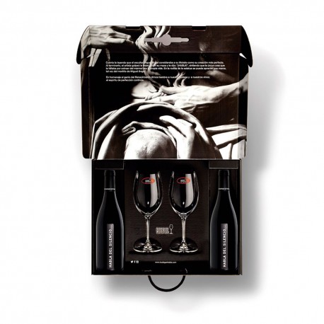 Estuche para regalo 2 Botellas Habla del Silencio y 2 copas Riedel