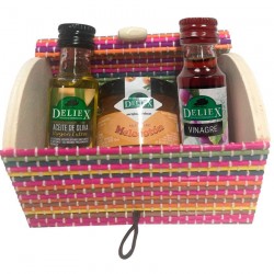 Pack de mermelada, aceite y vinagre con baúl.
