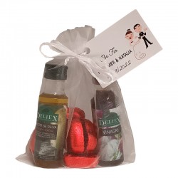 Corazones de chocolate más aceite y vinagre