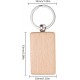 Llavero con plaquita rectangular de madera
