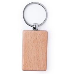 Llavero con plaquita rectangular de madera