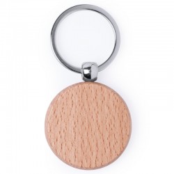 Llavero con plaquita rectangular de madera